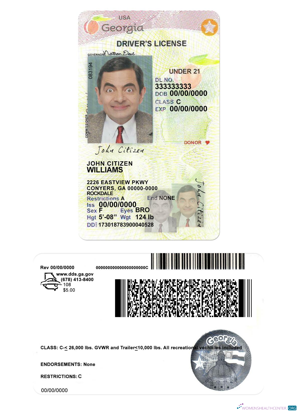 download USA Georgia driving license under 21 2017 2019